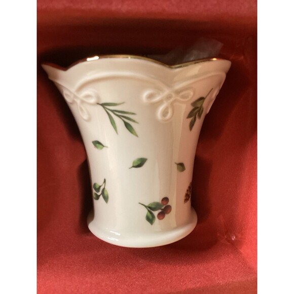 Lenox Williamsburg Boxwood and Pine Set of 3 Votive Candle Holders New - Picture 8 of 16